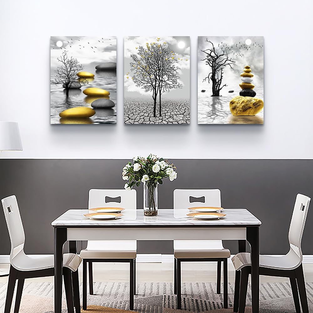 Lienzo decorativo de pared para sala de estar, decoración de pared para dormitorio, imágenes abstractas amarillas para pared, baño, pinturas en