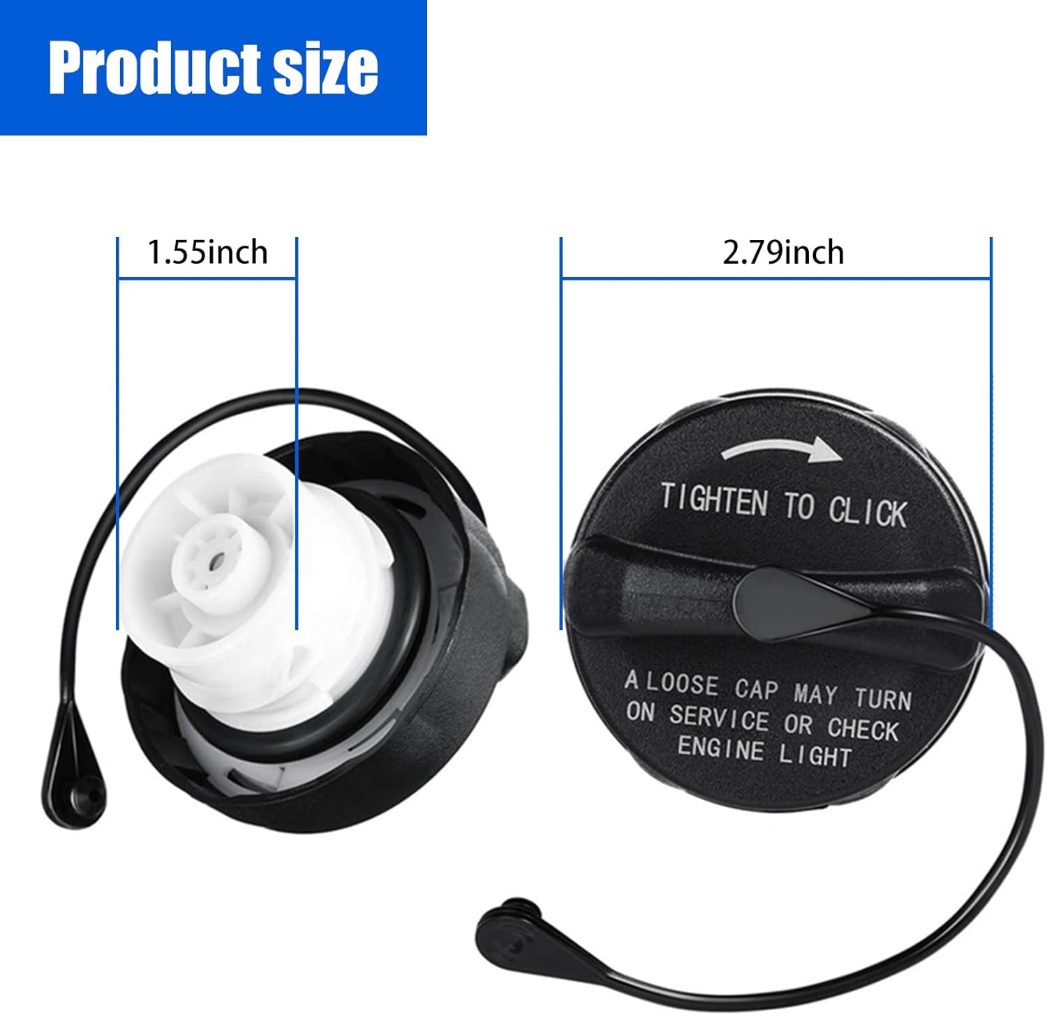 jeseny Pack-1 Tapa de combustible para automóvil, tapa de llenado de tanque de combustible a prueba de fugas, 52030377AB 5278632AG, pieza de