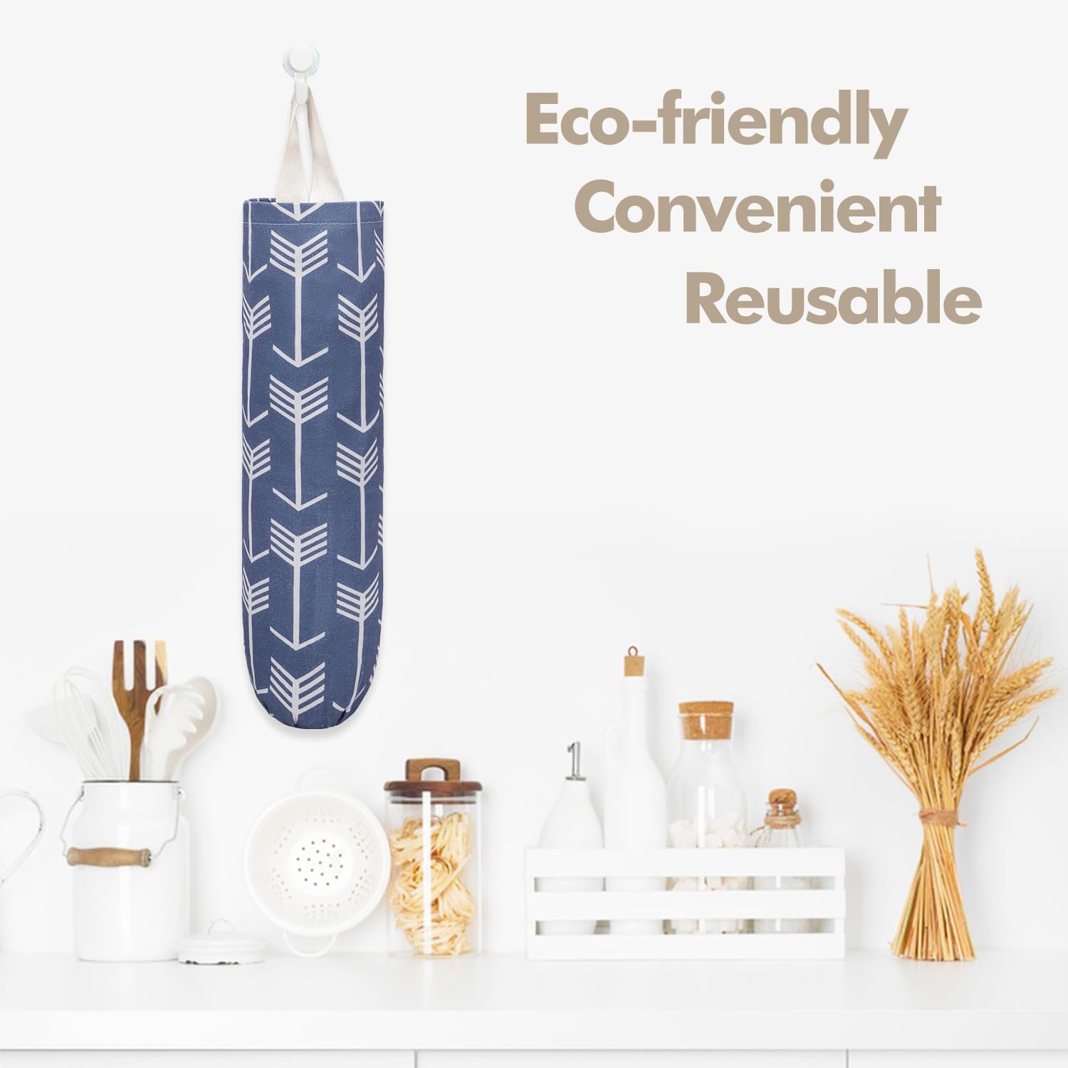 TOGETRUE Soporte para bolsas de plástico, soporte reutilizable para bolsa de comestibles, bolsa de basura lavable para decoración del hogar, cocina,