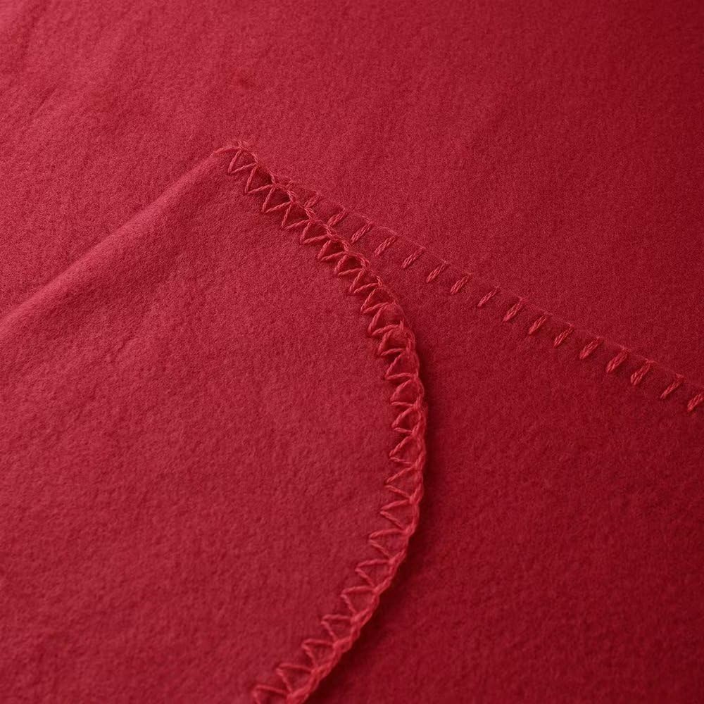 Manta polar (rojo vino, paquete de 6-50 x 60 pulgadas)
