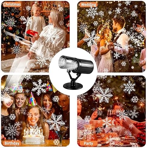 Luces de proyector de copo de nieve de Navidad de doble cabeza para exteriores, impermeables, para decoración del hogar y fiesta