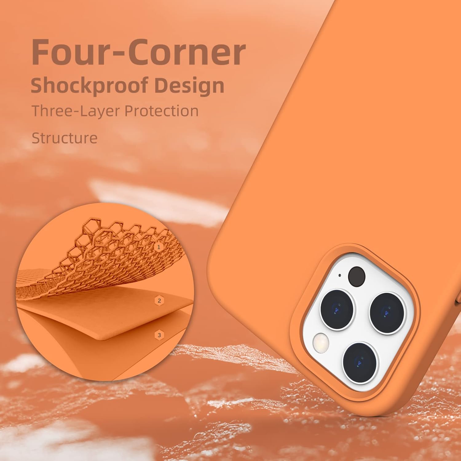K TOMOTO – Funda de silicona líquida compatible con iPhone 12 Pro Max 6.7 pulgadas, funda de gel de protección completa con forro de microfibra,
