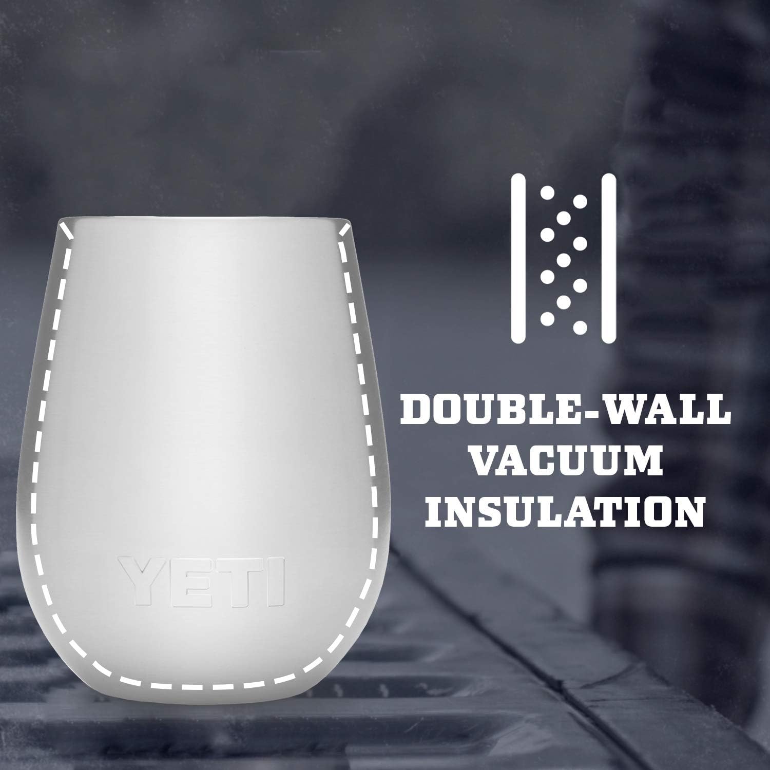 YETI Rambler – Vaso de vino de 10onzas, aislado al vacío, hecho de acero inoxidable