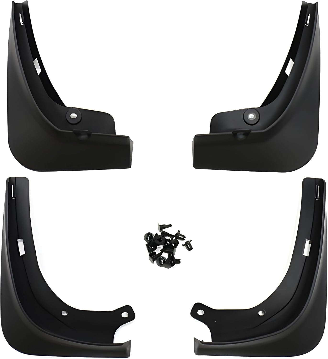 IKON MOTORSPORTS, Protector contra salpicaduras compatible con Tesla Model 3 2017-2023, negro mate, aletas de barro de polipropileno delanteras y