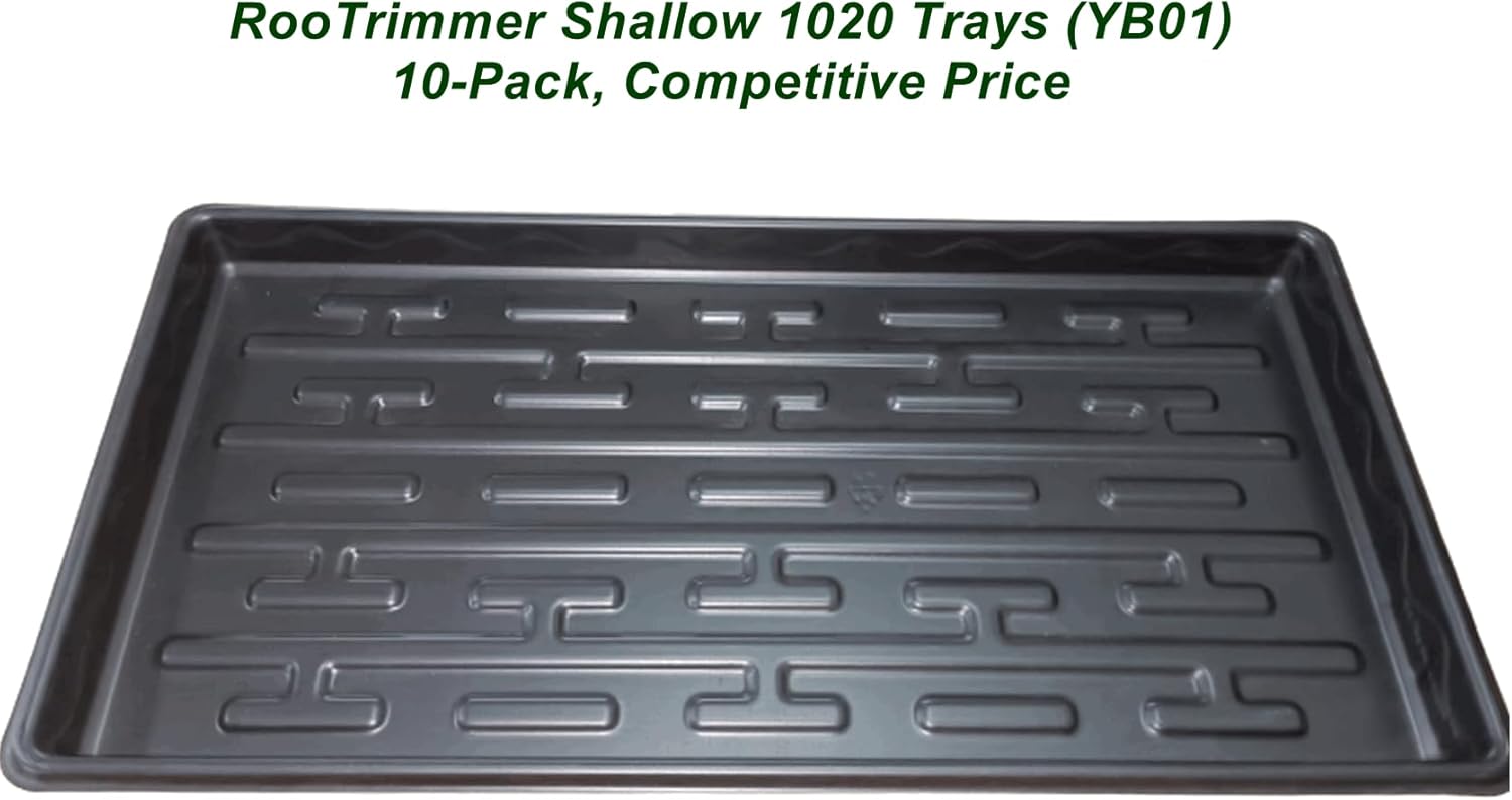 Shallow 1020 – Bandejas planas especializadas para sostener y transportar bandejas de plántulas de enchufe de 200 celdas (altura es de 1.3