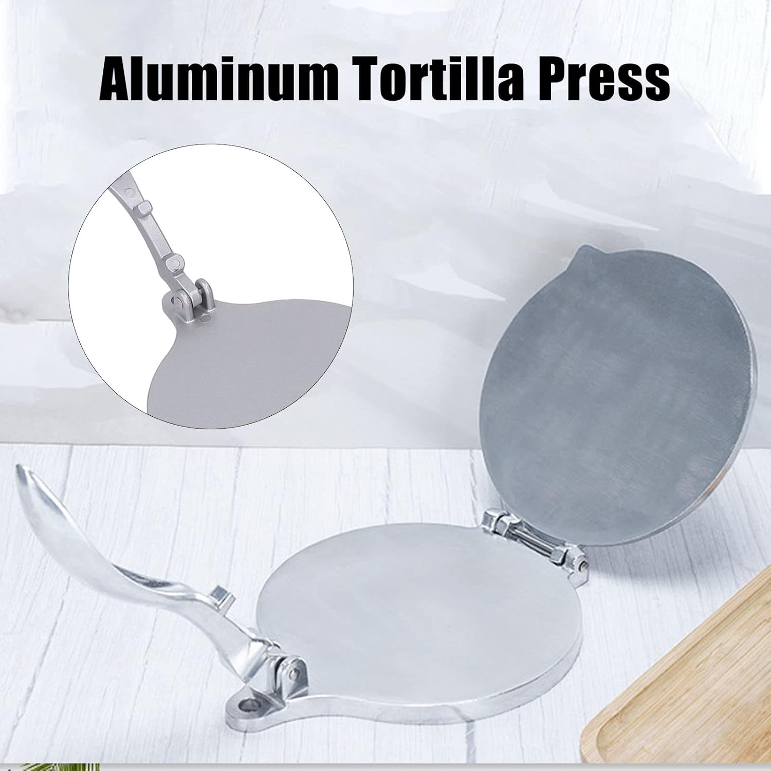 Nikou Prensa de tortilla, fabricante de tortillas de aleación de aluminio de 7.87 pulgadas para cocinar tortilla, Roti, Taco