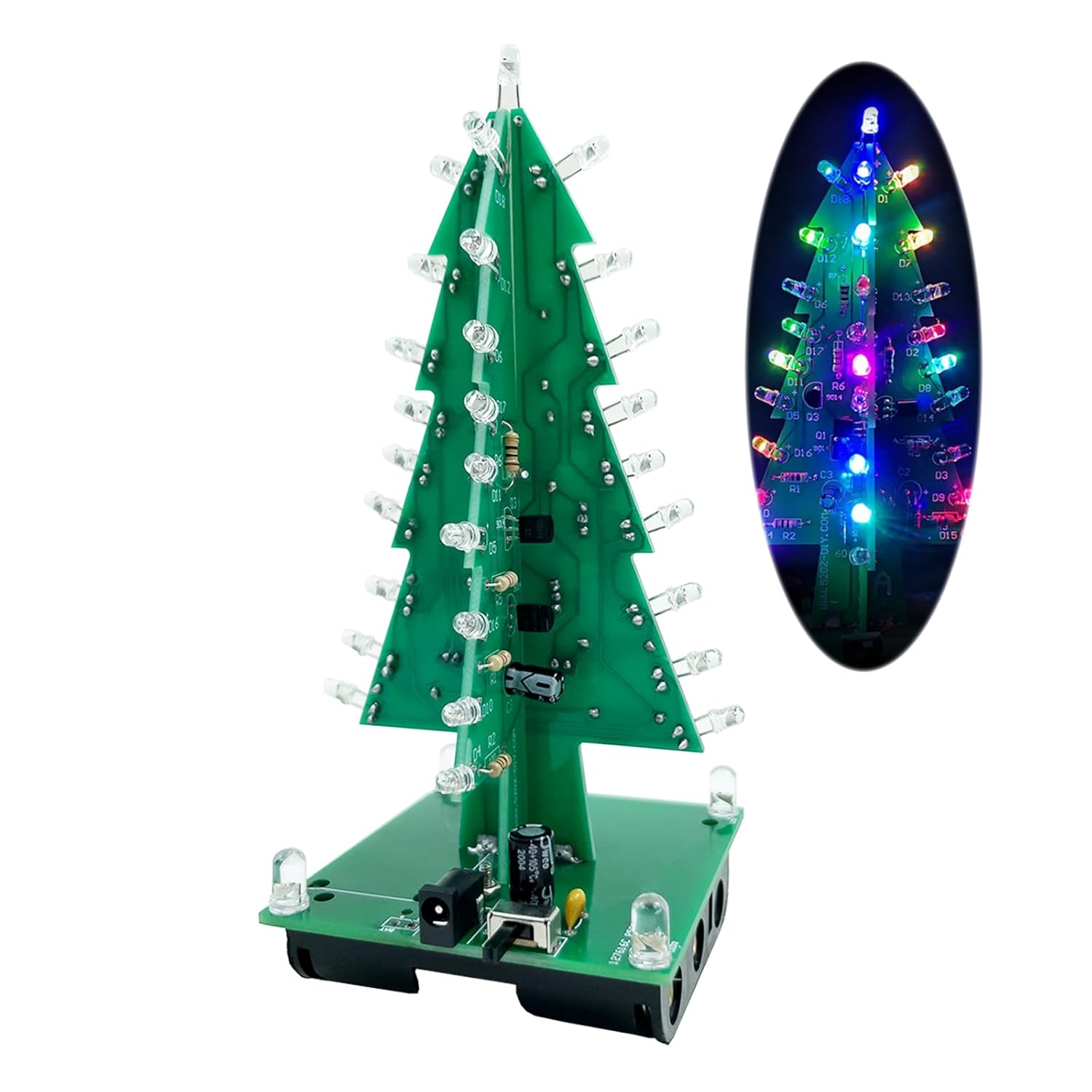 EIELE – Kit de práctica de práctica de soldadura para árbol de Navidad colorido, hoja recta, para principiantes, adecuado para proyectos de