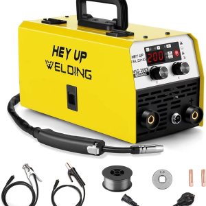 HEY UP Soldador MIG, 140Amp 2 EN 1 Soldador de núcleo de fundente con alambre de flujo de 2 libras, máquina de soldadura de doble voltaje de 110 HEY UP Soldador MIG, 140Amp 2 EN 1 Soldador de núcleo de fundente con alambre de flujo de 2 libras, máquina de soldadura de doble voltaje de 110