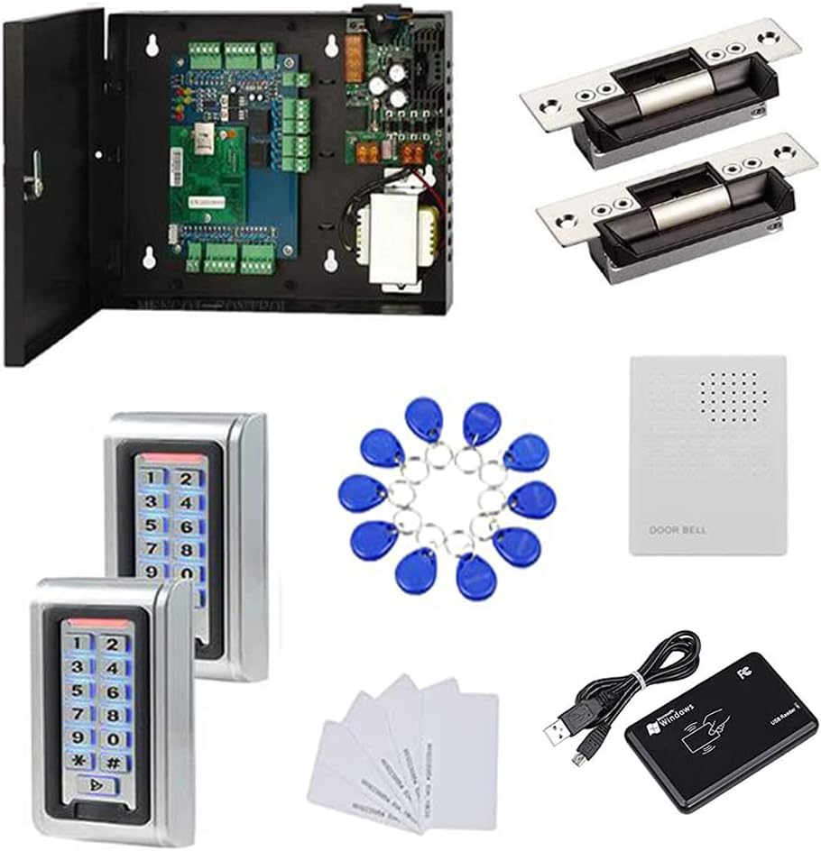 MENGQI-CONTROL Lector de teclado de metal resistente al agua Standard North American Strike Lock TCPIP 2 puertas Sistemas de control de acceso