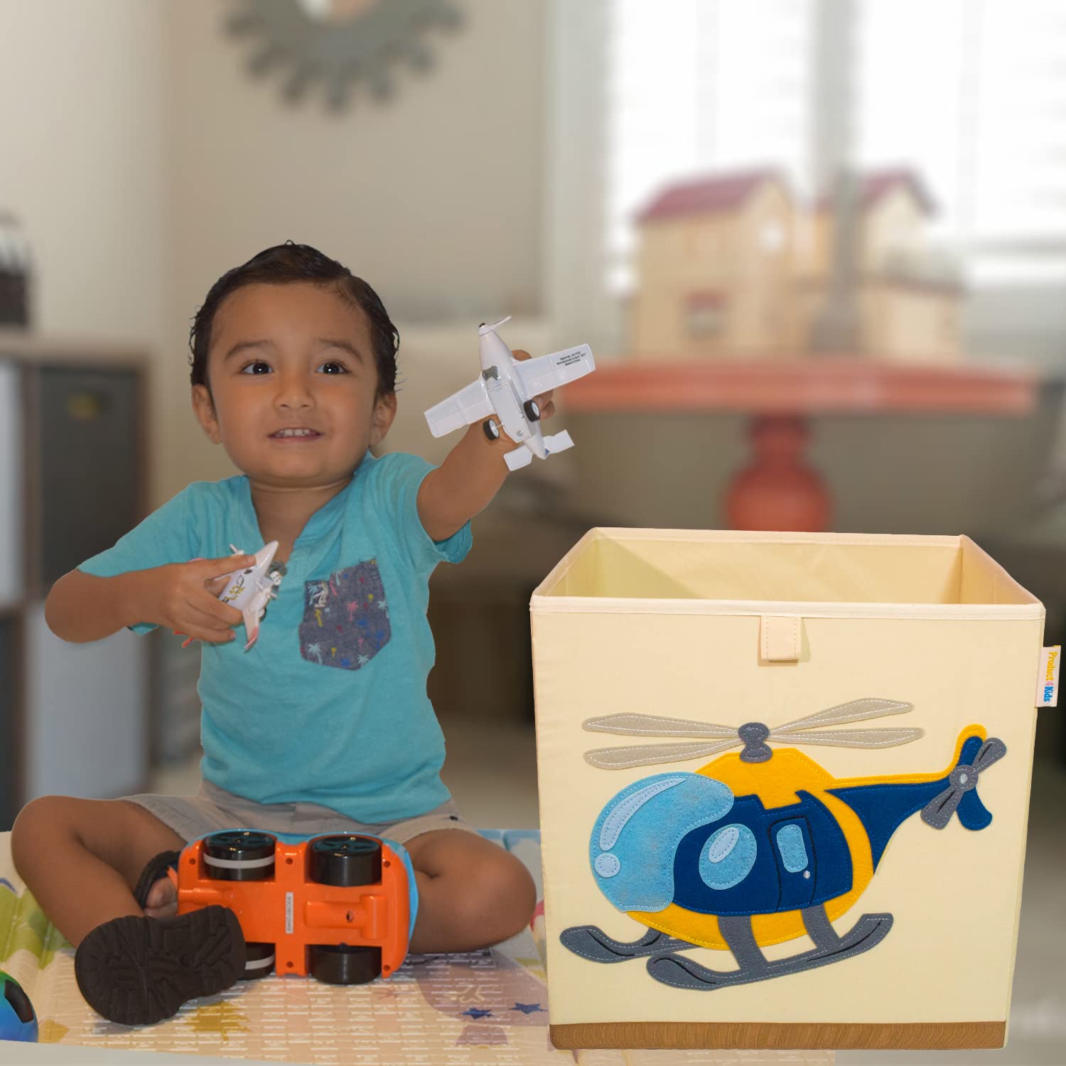 Product 4 Kids – Contenedores organizadores de almacenamiento lavables, organizadores de juguetes de lona plegables y almacenamiento para juguetes,