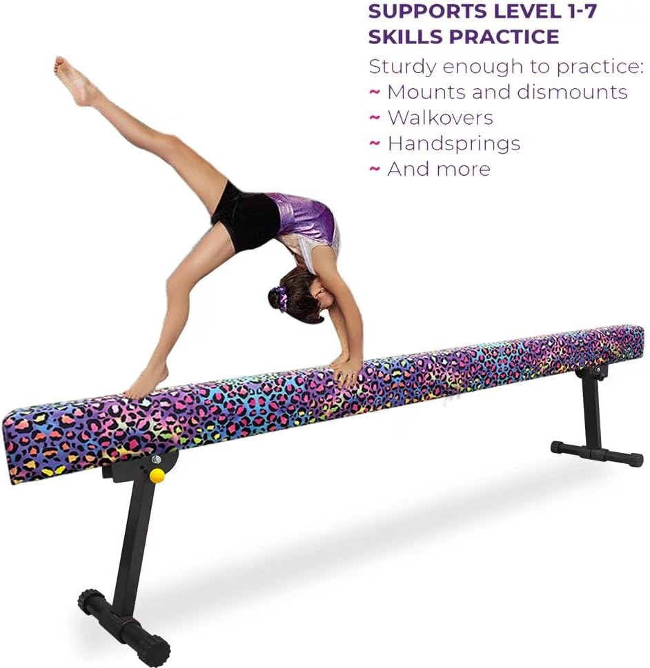 YANGG Viga de equilibrio de gimnasia de 6 pies8 pies, haz ajustable de piso de nivel alto y bajo, altamente estable, equipo de entrenamiento de