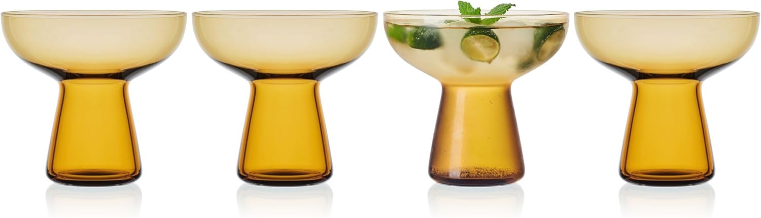 Mikasa Phoebe Margarita – Juego de 4 vasos de cóctel, color ámbar