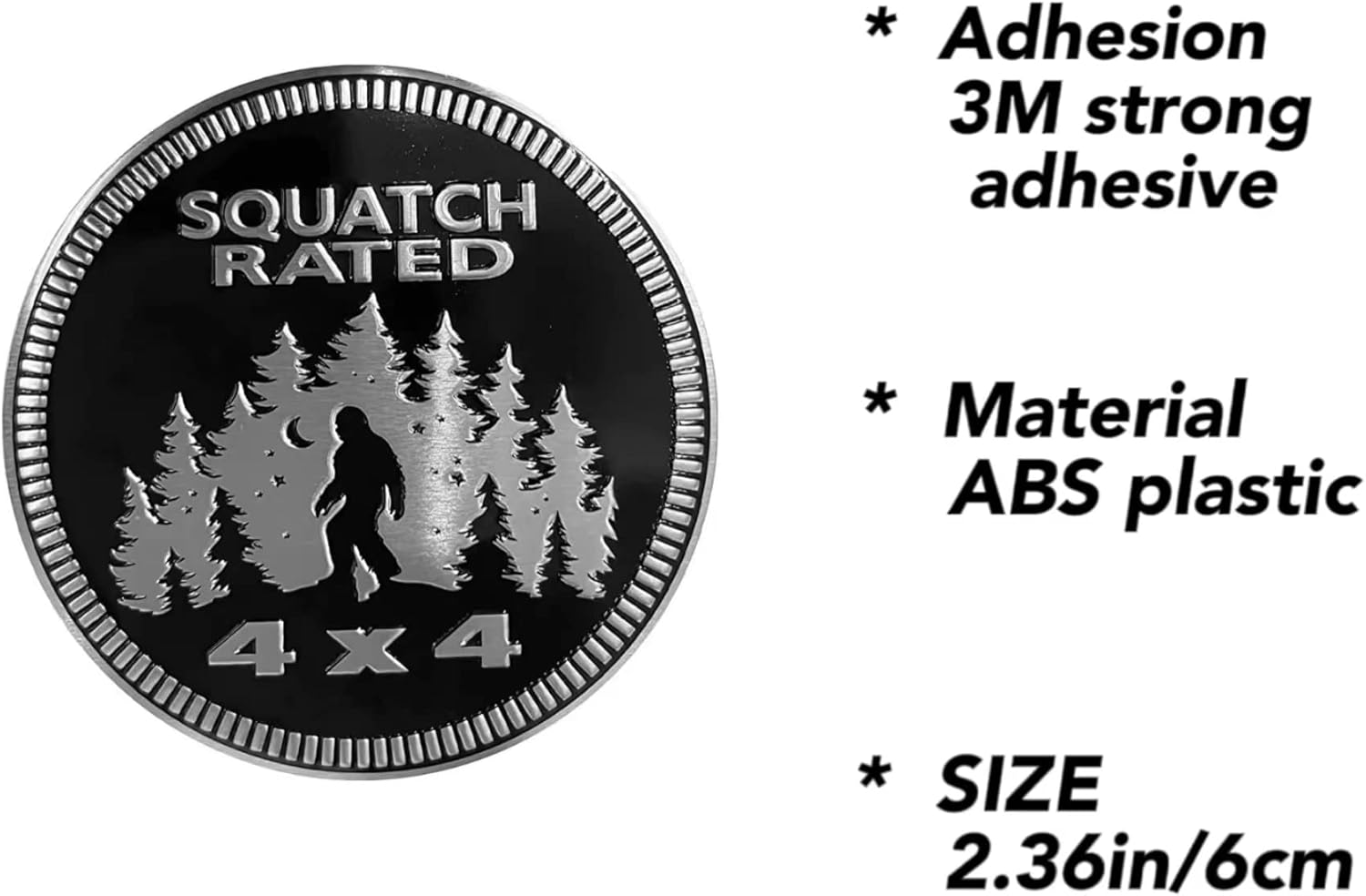 Emblema de automóvil de 4 x 4 pulgadas, calcomanías 3D para insignias de automóvil compatibles con vehículos Jeep Wrangler, camiones, SUV