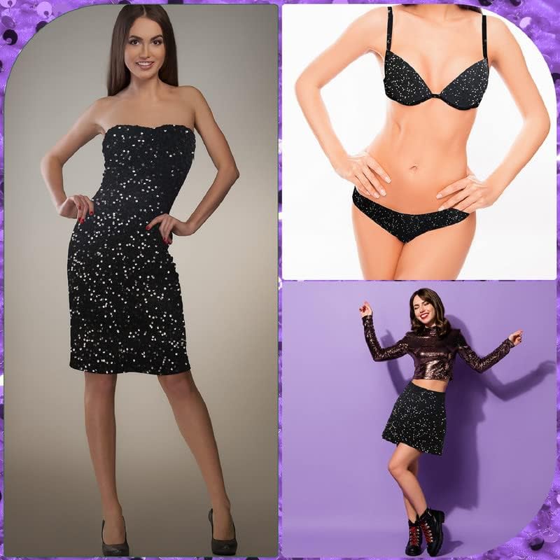 The Yard – Tela de terciopelo con lentejuelas para coser, tela brillante para coser mantel de tela brillante para vestido, camino de mesa,
