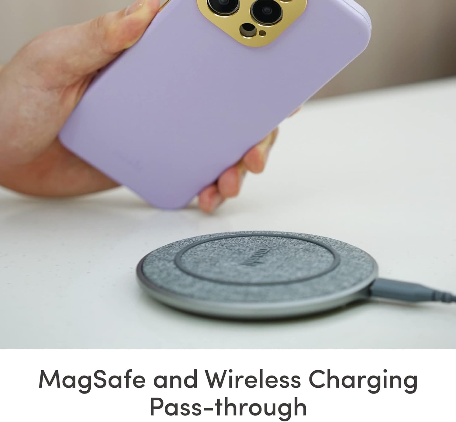 Moshi Napa – Funda de cuero de alta calidad (para iPhone 14 Pro Max de 6.7 pulgadas) – Compatible con MagSafe  Lente y botones elevados de aluminio