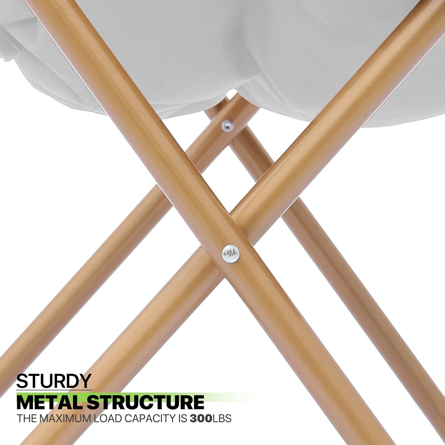 Magshion Silla cuadrada plegable de gran tamaño con platillo de luna para adultos con reposapiés otomano, silla grande y acogedora para dormitorio,
