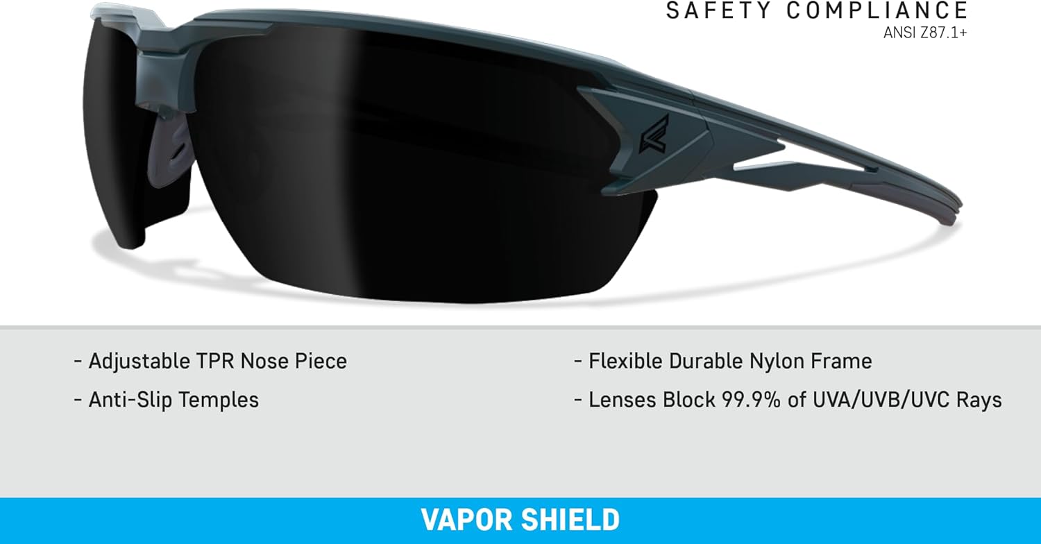 EDGE Pumori Z87 Safety Rated, Adjustable TPR With Anti-Slip Features, Flexible Polycarbonate Frames with Nylon Lenses