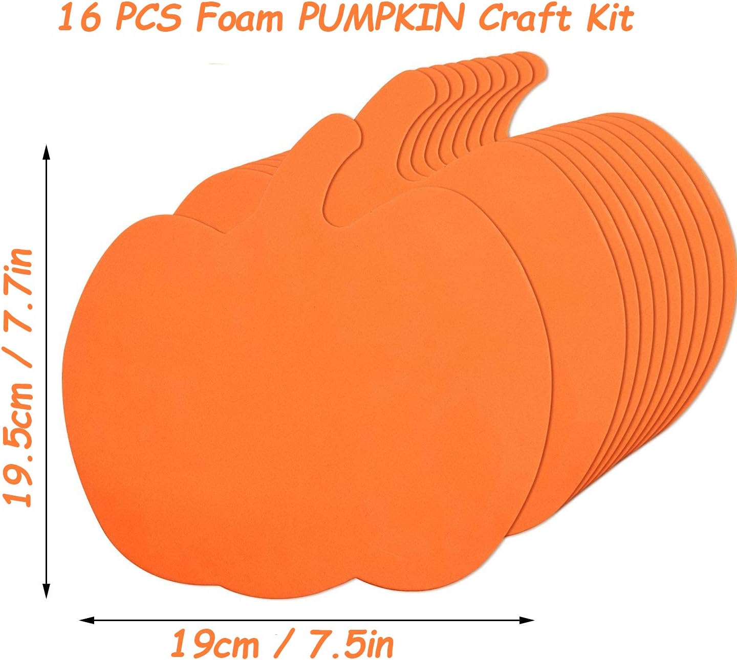 32 piezas de calabaza de espuma de Halloween y calcomanías de calabaza para Halloween, niños, manualidades, fiesta, dulce o truco, decoraciones de