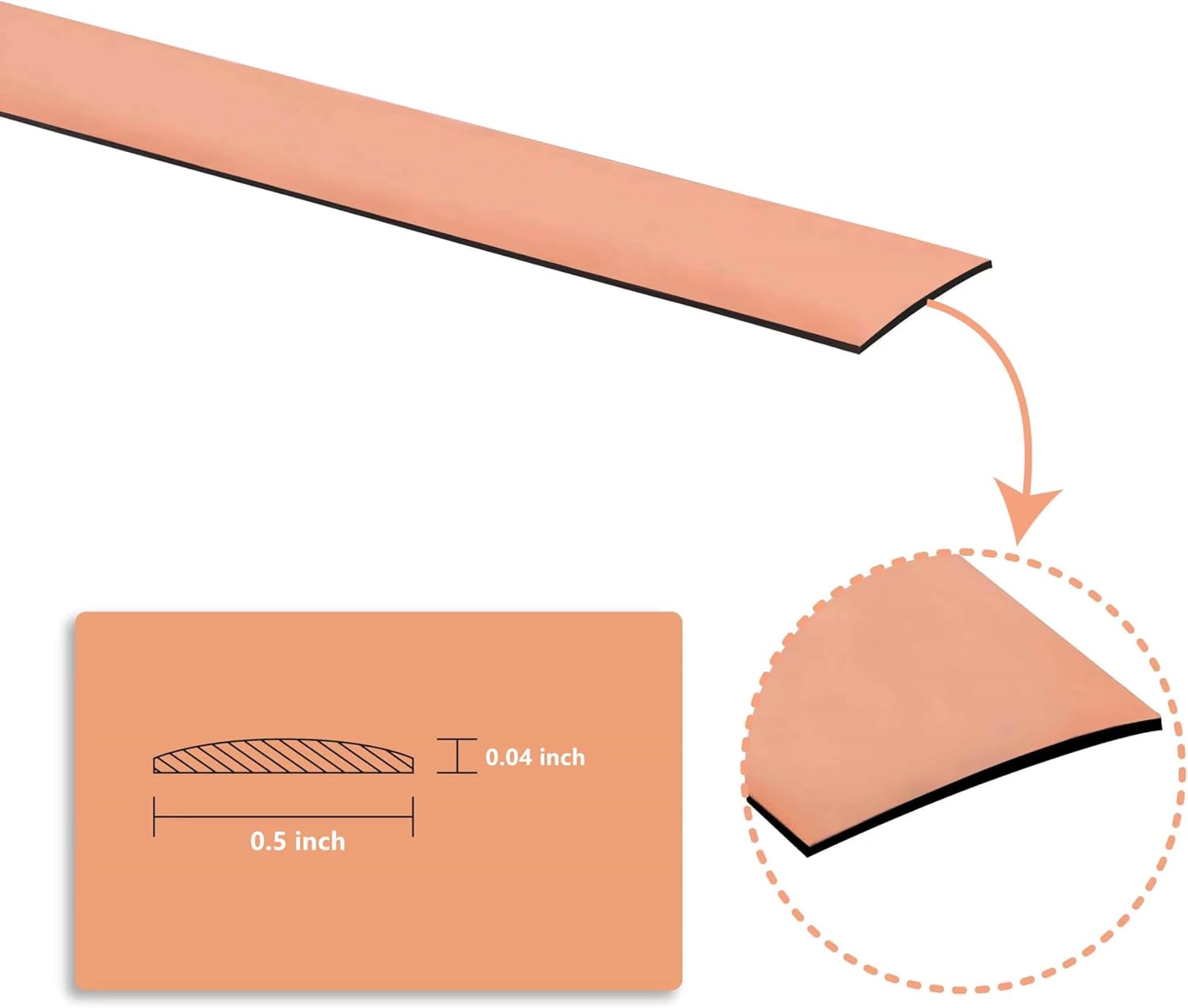 Moldura autoadhesiva flexible para pared, espejo, puerta, armario, sellado de huecos (12 pulgada x 16.4 pies, oro rosa)