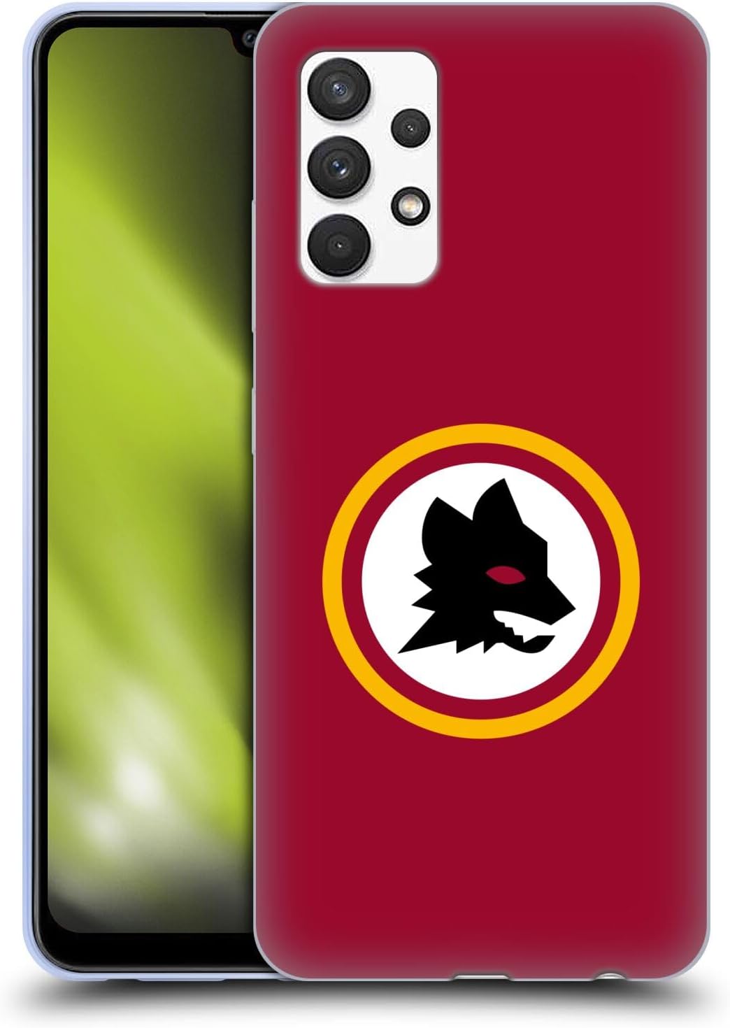 Head Case Designs Officially Licensed AS Roma Wolf Circle Crest Graphics Soft Gel Case Compatible with Samsung Galaxy A32 (2021)