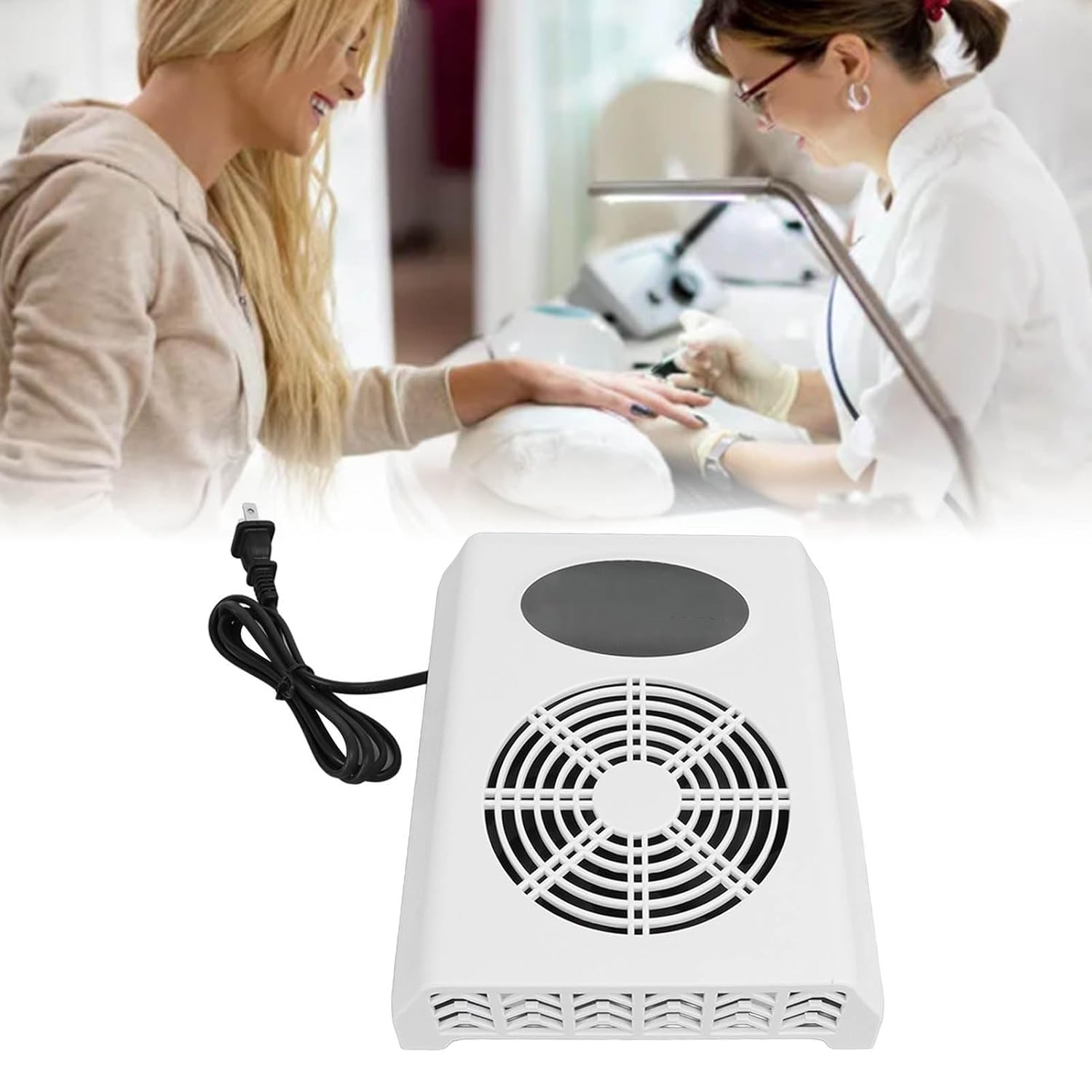 Colector de polvo de uñas de 80 W, aspirador de bajo ruido, filtros reutilizables, fuerte potencia de succión, máquina colectora de polvo de uñas