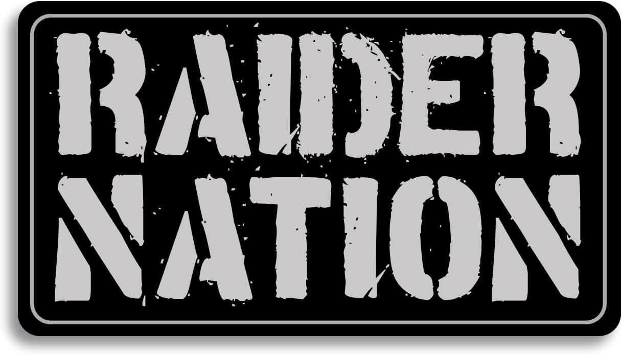 Raider Nation – Calcomanía de fútbol para portátil de 3.5 x 5.5 pulgadas (color)