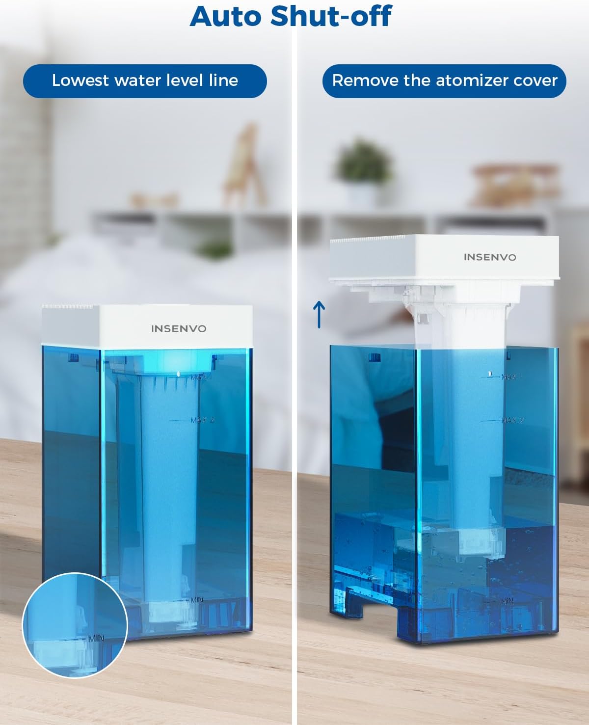 Humidificador de llenado superior, humidificador de niebla fría de 5 litros con control táctil, ultrasónico ajustable 3 salidas de niebla, 3