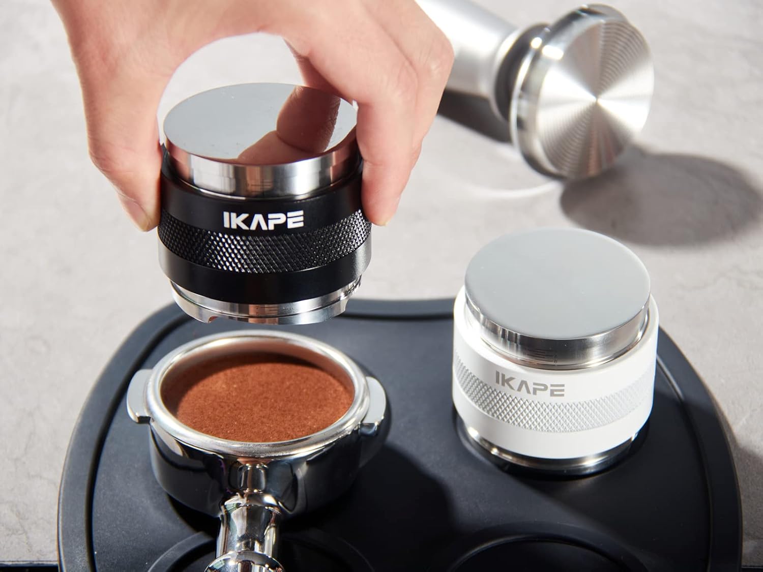 IKAPE Productos de café, distribuidor de café de 2.008 in y manipulación manual, distribuidor de espresso de profundidad ajustable para todos los