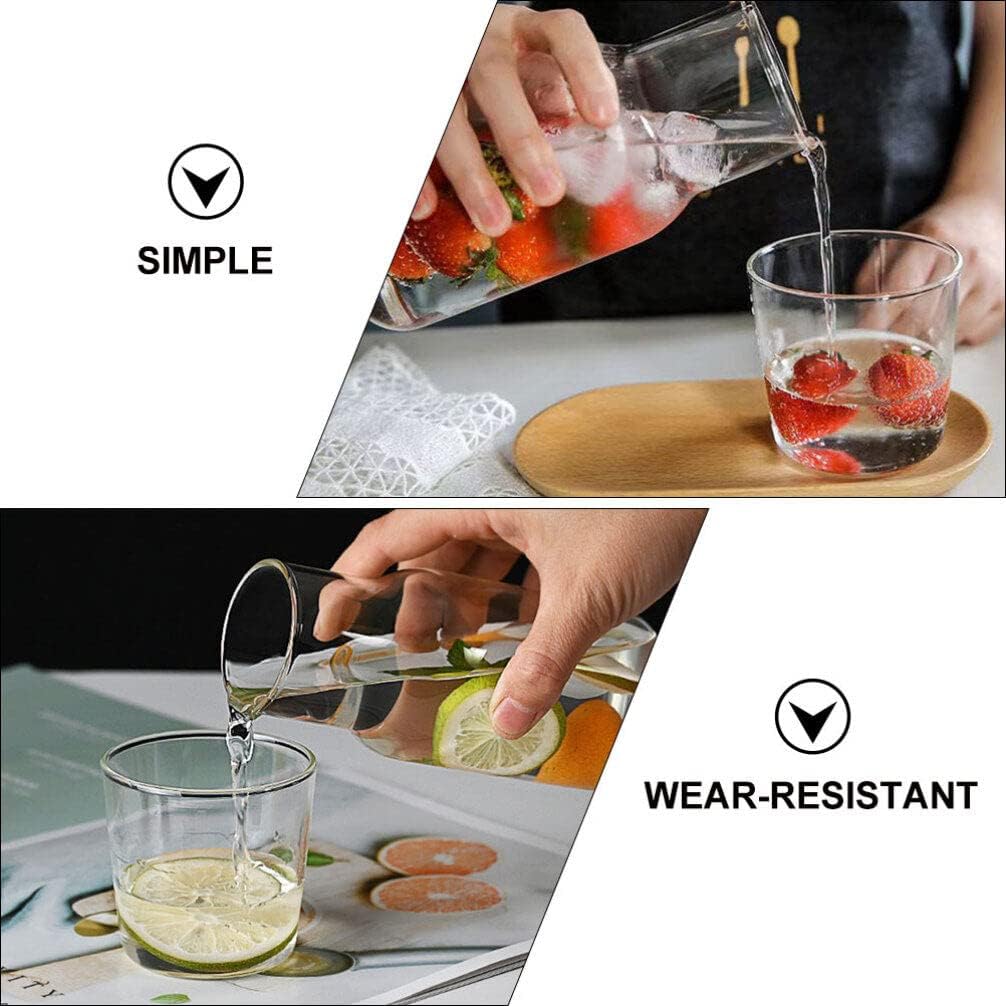Juego de botellas de agua transparentes de cristal para mesita de noche, jarra de agua nocturna con juego de tazas, jarra de agua de jugo de vidrio