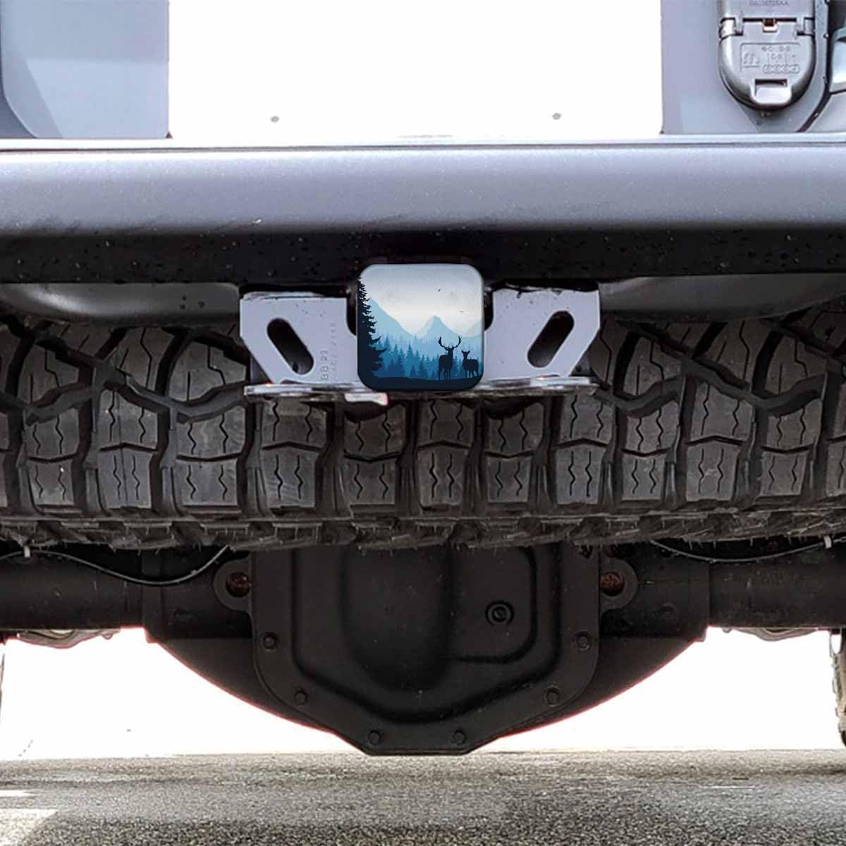 Beabes Cubiertas de enganche de ciervos de 2 pulgadas, cubierta de enganche de remolque de ciervos, accesorios exteriores de automóvil, cubierta de