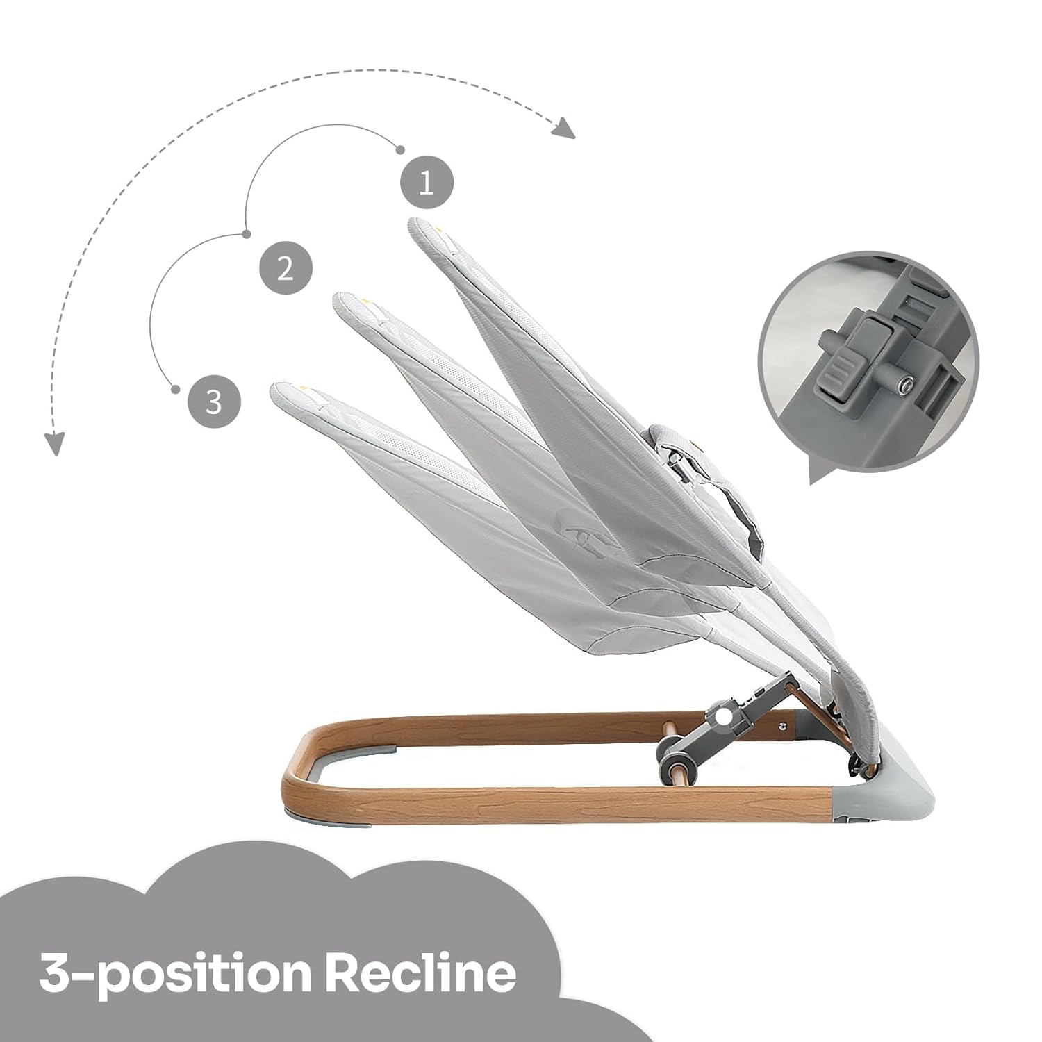 AMKE CooCon – Bouncer para bebé, asiento ergonómico para bebés con 3 posiciones reclinables, asiento de gorila portátil para recién nacido, diseño