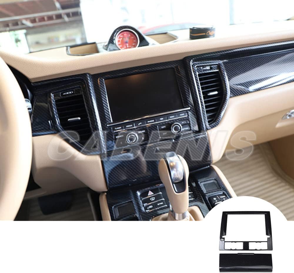 Consola central interior navegación GPS y panel de CD para accesorios Porsche Macan 2014-2016, borde de panel de control de plástico ABS, decoración