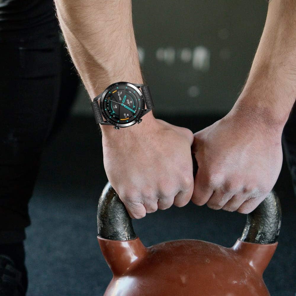 Compatible con Galaxy Watch 3 de 1.772inGear S3 correas ajustables de 0.866in de cuero de liberación rápida con cierre magnético seguro, pulseras de