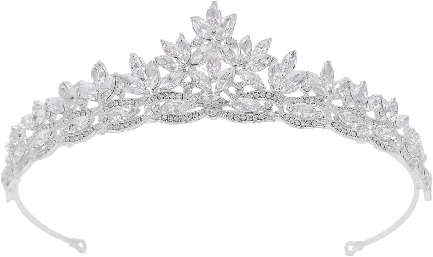 Tiara de boda para novias niñas de flores, diadema de tiara de princesa, corona de concurso