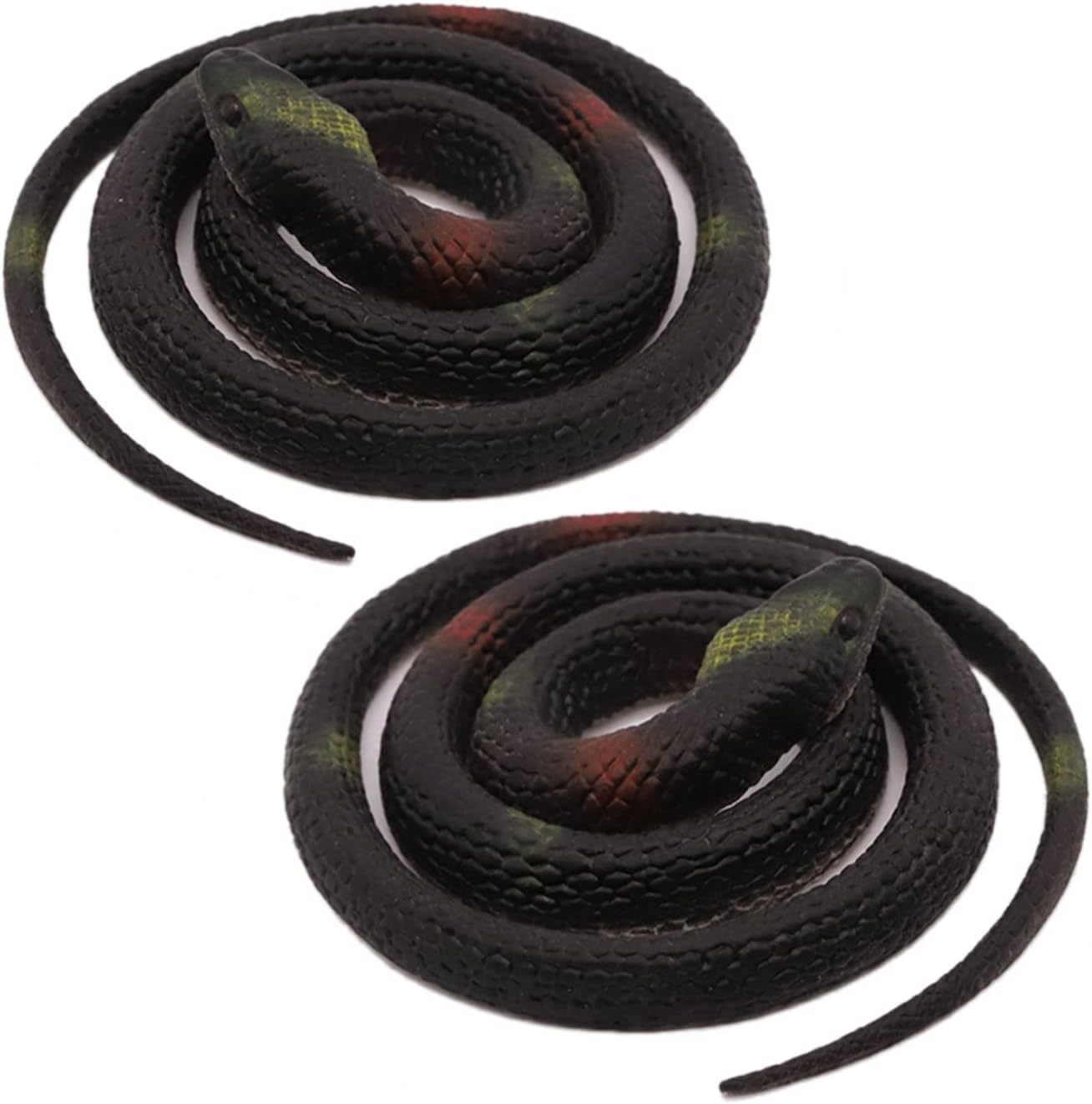 Homdipoo Serpiente de juguete de goma falsa realista Serpientes falsas negras que parecen bromas reales, serpiente cobra de 27 pulgadas de largo