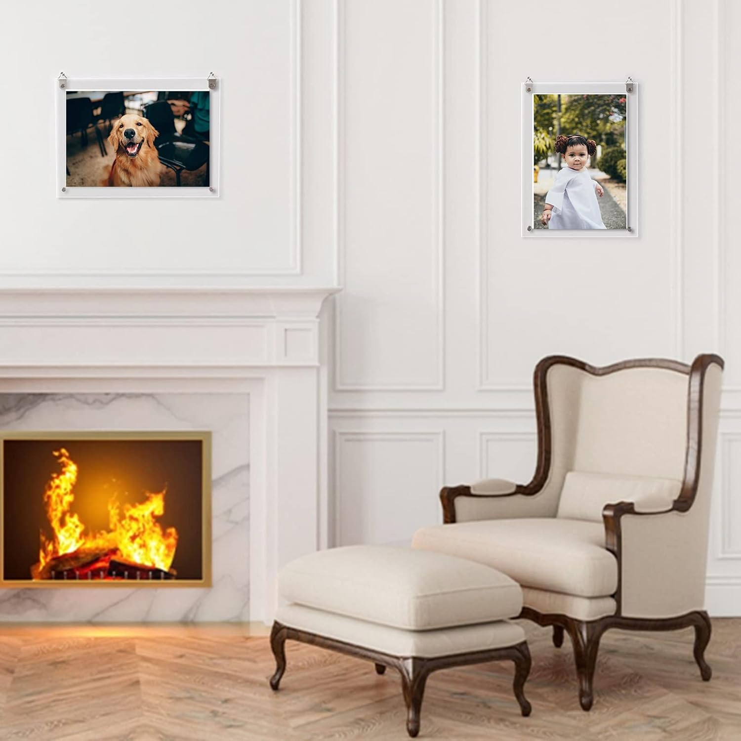 Ailelan Marco de fotos acrílico transparente de 8.5 x 11 pulgadas, tamaño carta, marco decorativo para póster, mesa de escritorio y exhibición