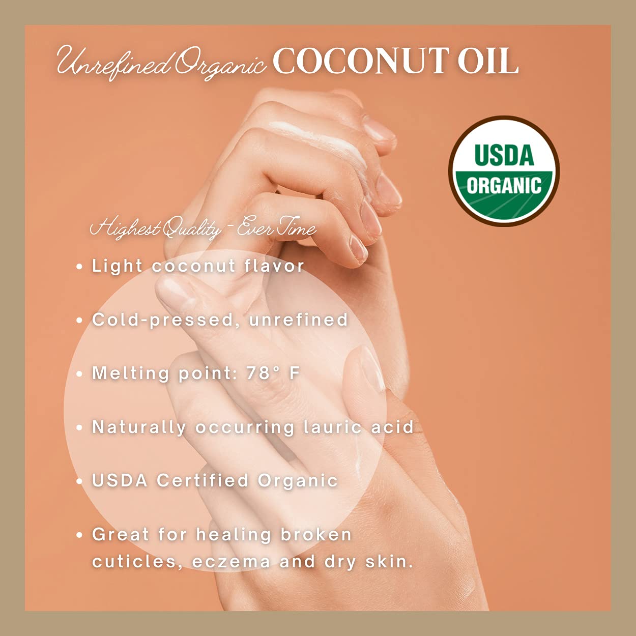 IOS love Organic Aceite de coco virgen, prensado en frío, aceite natural para el cabello, aceite para la piel y aceite de cocina con sabor fresco,