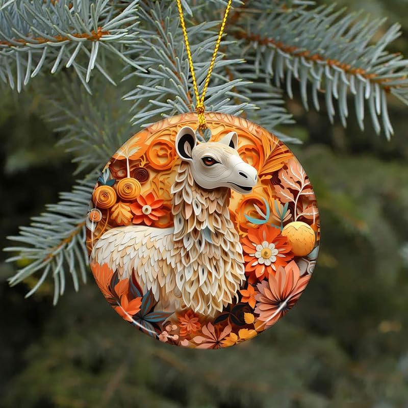 Camel in Pumpkin and Fall Leaves Thanksgiving Ceramic Ornament Art, Holiday Decoration, Car Interiors Decors, Christmas Decor for Holiday Party