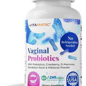 Vitamatic Probióticos vaginales 20 mil millones para mujeres, equilibrio de pH y control de olores con prebióticos y probióticos, 60 cápsulas DR, Vitamatic Probióticos vaginales 20 mil millones para mujeres, equilibrio de pH y control de olores con prebióticos y probióticos, 60 cápsulas DR,