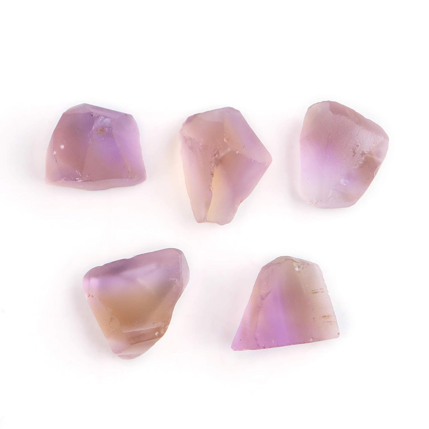 InfinityGemsArt Pack of 5, Raw Ametrine Quartz Rough Stone, Wholesale Pack, Raw Crystals for Jewelry Making Supply, Rock Gemstones, Healing