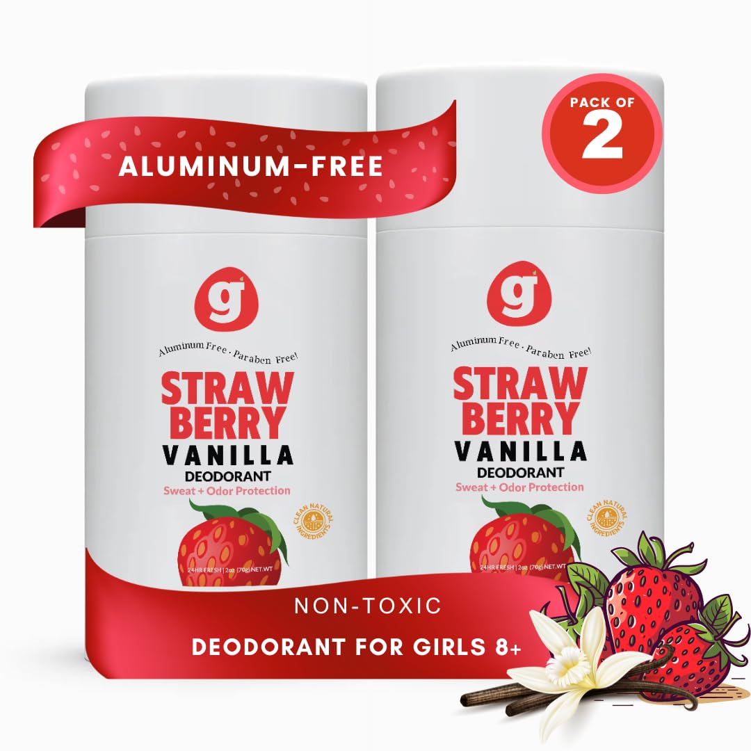 Growing Basics – Desodorante natural para niñas, seguro para niños y adolescentes, hipoalergénico, sin aluminio, protección contra olores las 24