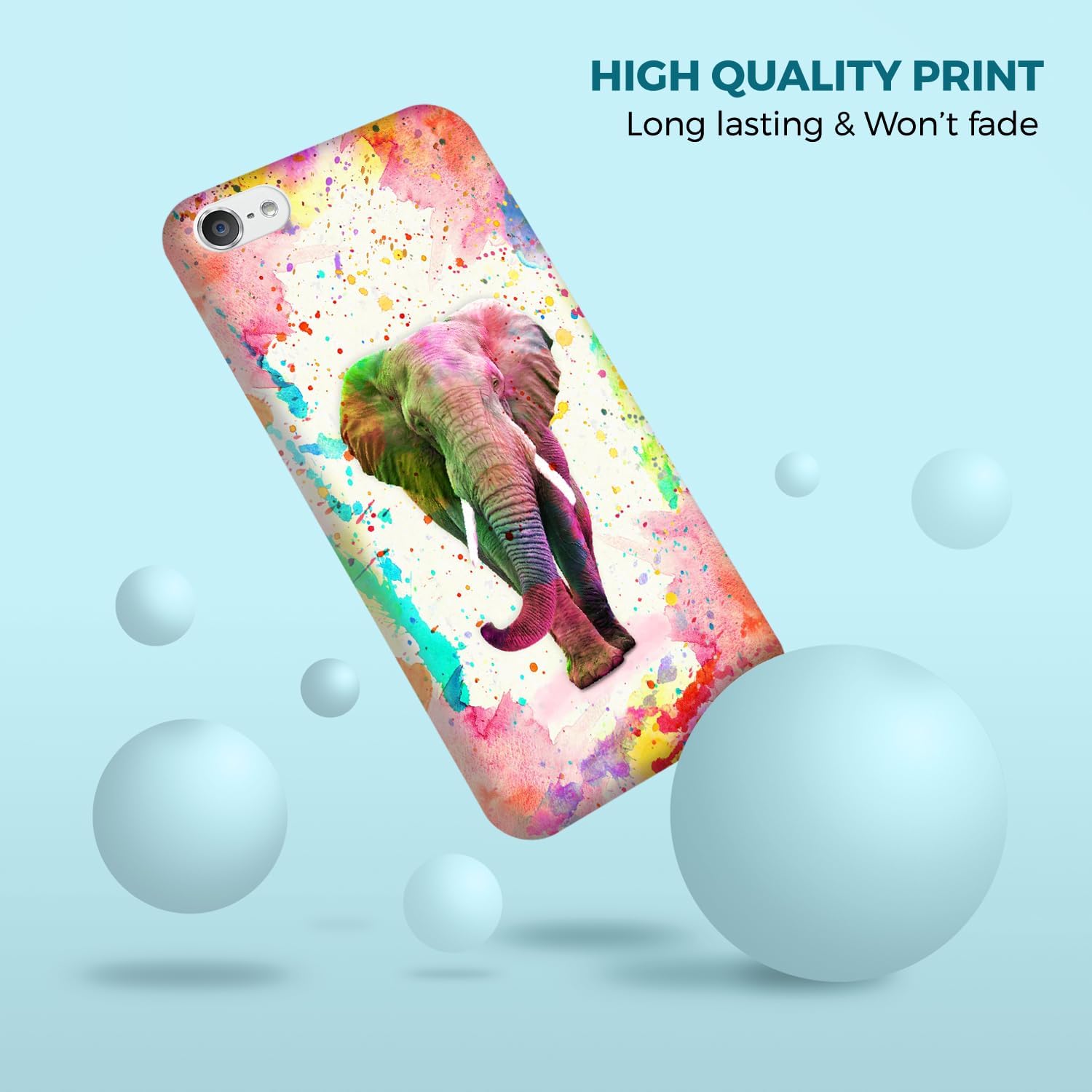 Glisten – Funda para iPod Touch de 765 generación – Funda con diseño de elefante acuarela impresa de plástico lindo y elegante para iPod Touch 765..