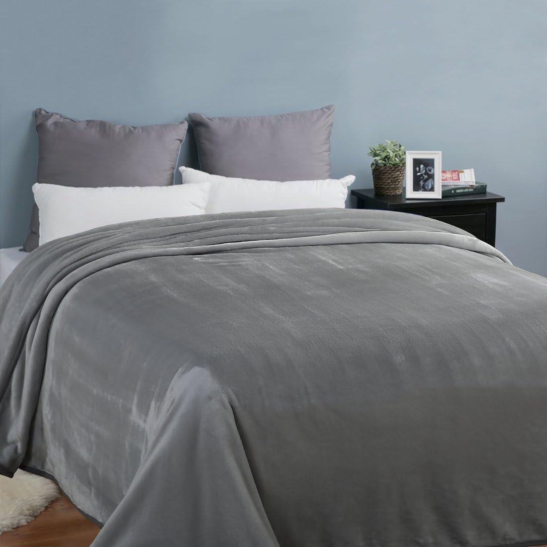 EASELAND – Manta suave, mullida y cálida de vellón para todas las estaciones, manta térmica y liviana de microfelpa, tamaño Queen, para el sillón,