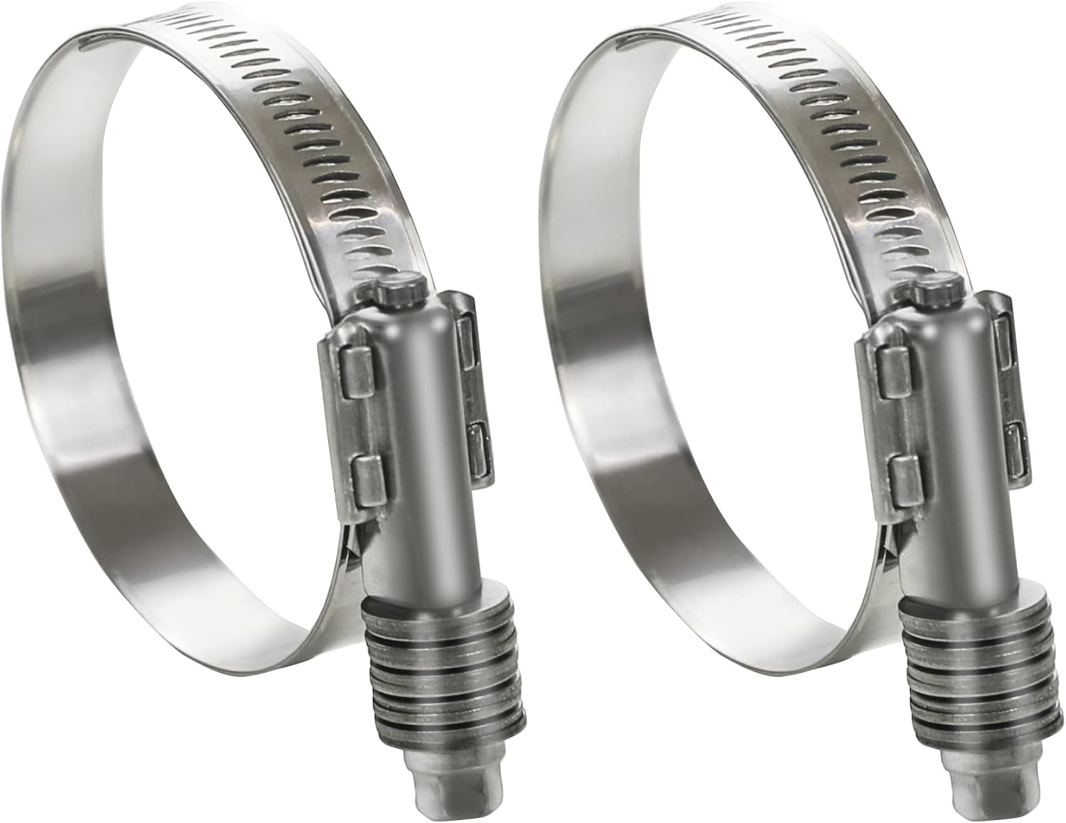 Paquete de 2 abrazaderas de manguera sin fin de servicio pesado, rango ajustable de 3 14-4 18 pulgadas (3.268-4.134 in) abrazaderas de manguera de