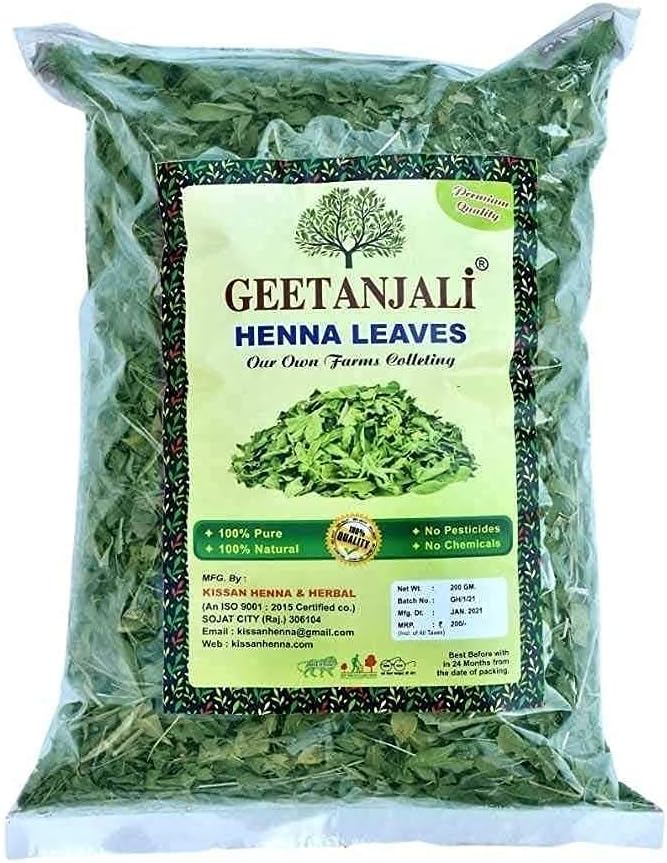 D4d Henna Mehandi Hojas 100% Puro Natural Cabello Acondicionador Cuidado del Cabello Producto Orgánico para Hombres y Mujeres – Mehandi Patta con