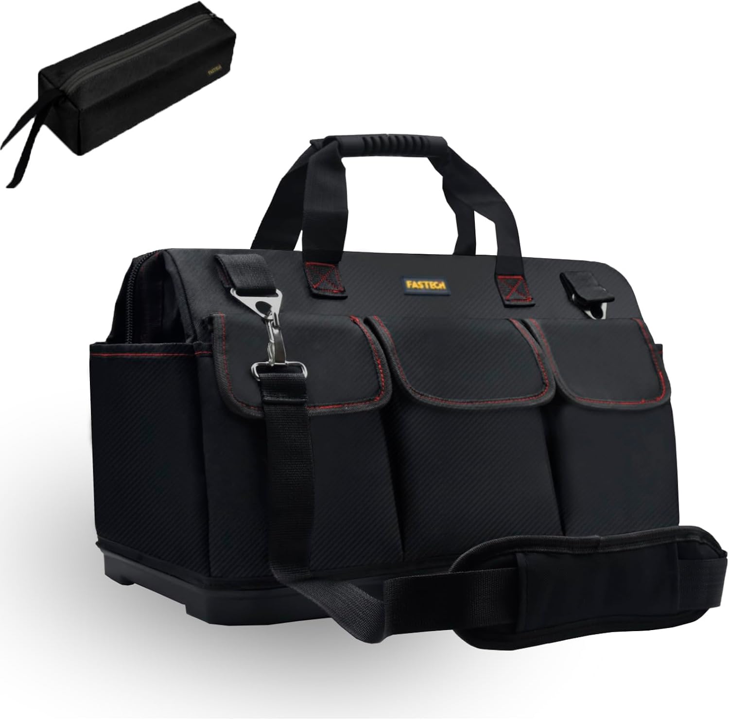 FASTECH Bolsa de herramientas inferior resistente de 20 pulgadas con boca ancha para almacenamiento de herramientas, portador y organizador, bolsa