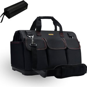 FASTECH Bolsa de herramientas inferior resistente de 20 pulgadas con boca ancha para almacenamiento de herramientas, portador y organizador, bolsa FASTECH Bolsa de herramientas inferior resistente de 20 pulgadas con boca ancha para almacenamiento de herramientas, portador y organizador, bolsa