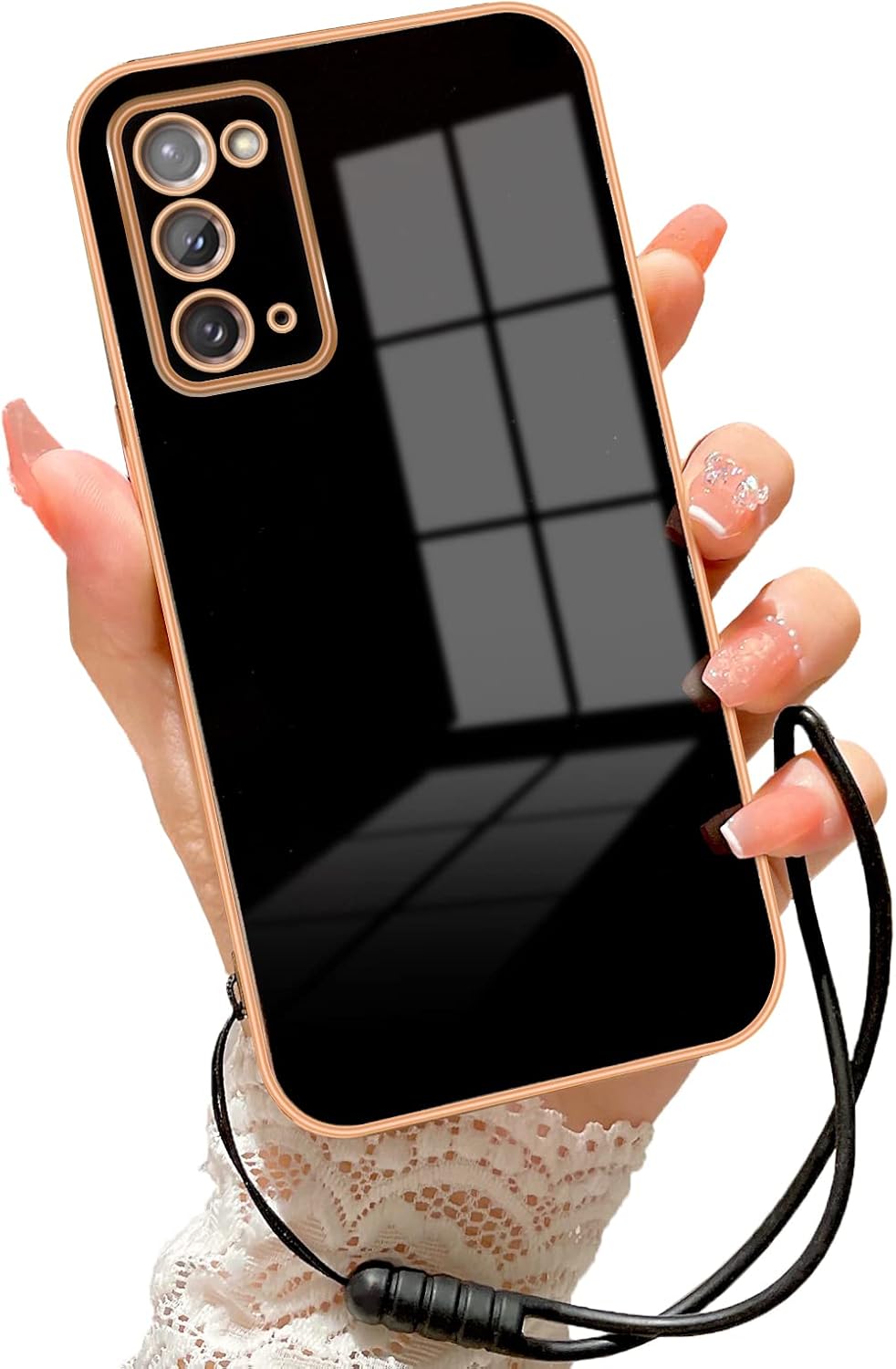 Funda para Note 20, funda para Galaxy Note 20 para mujer, galvanoplastia, de lujo, estética, moderna, bonita, protección de TPU suave a prueba de