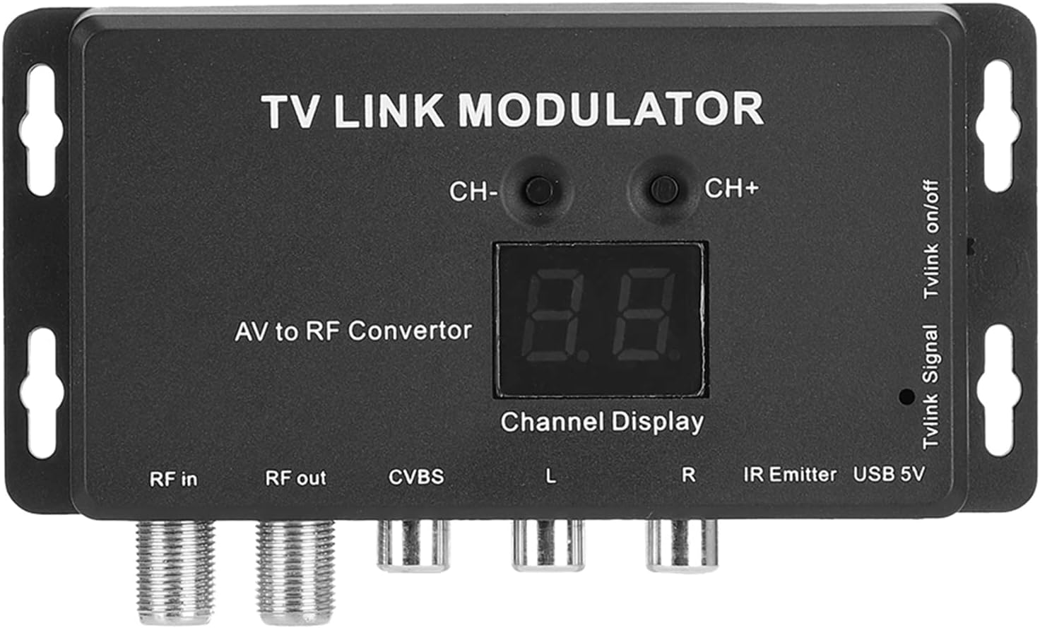 Modulador UHF, modulador de enlace de TV TM70, convertidor AV a RF, extensor IR con pantalla de canal, modulador RF para TV con cable de carga USB