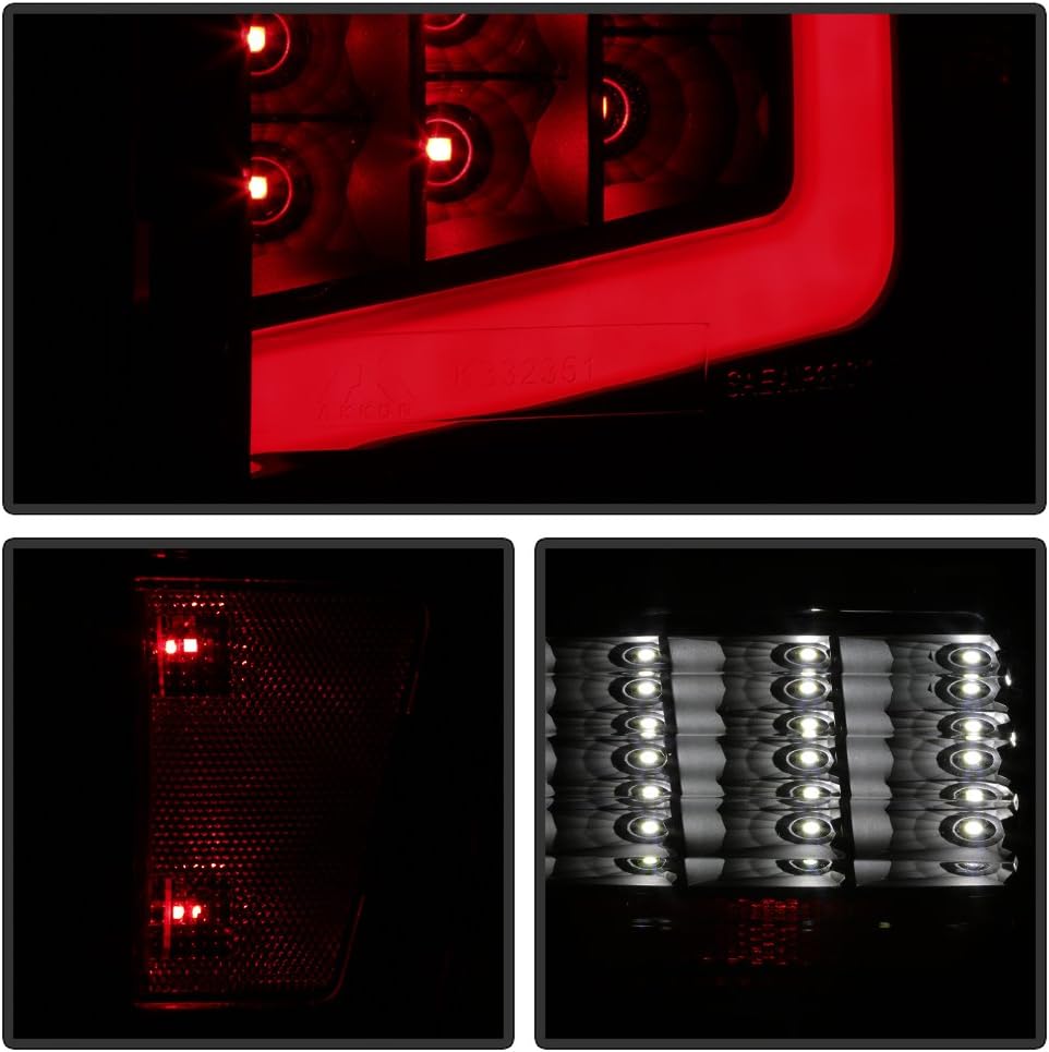 ACANII – Para Toyota Tacoma 2016-2023, tubo de luz LED completo, luces traseras ahumadas, color negro, lámparas de freno, lado del conductor y del